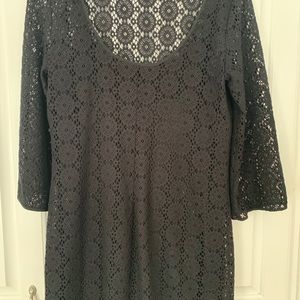 Lilly Pulitzer, Black, Lace Dress 3/4 sleeve